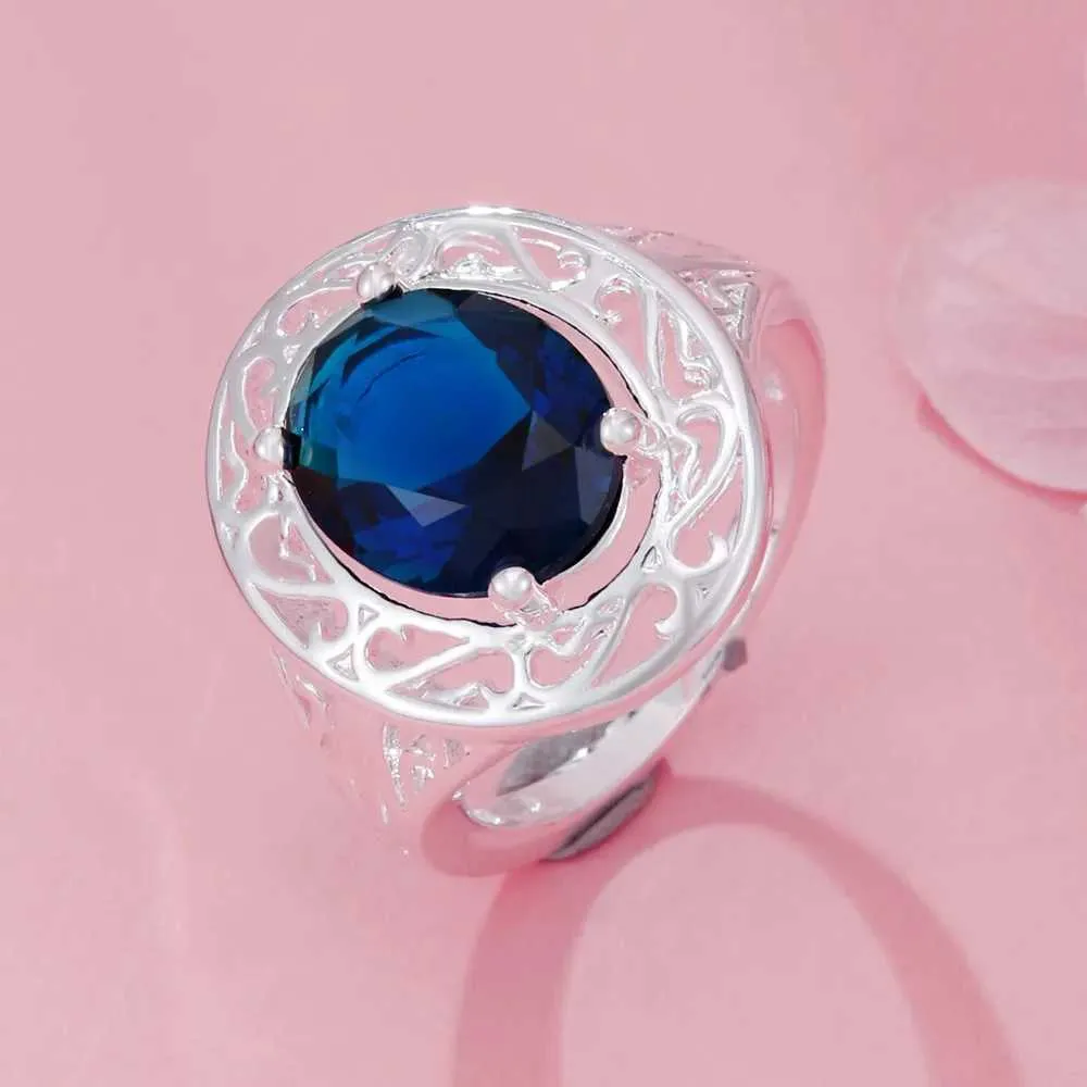 Hääkorusetit JewelryTop Sterling Sier Elegant Blue Crystal Kaulakorut Sormukset Naisille Muoti Juhlalahja H240504_voghion.com