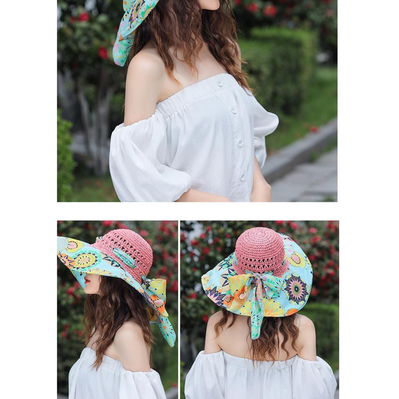 Versión coreana de verano para niños, versátil, resistente, sombrilla de playa de borde, sombrero de hierba, sombrero de viaje_voghion.com