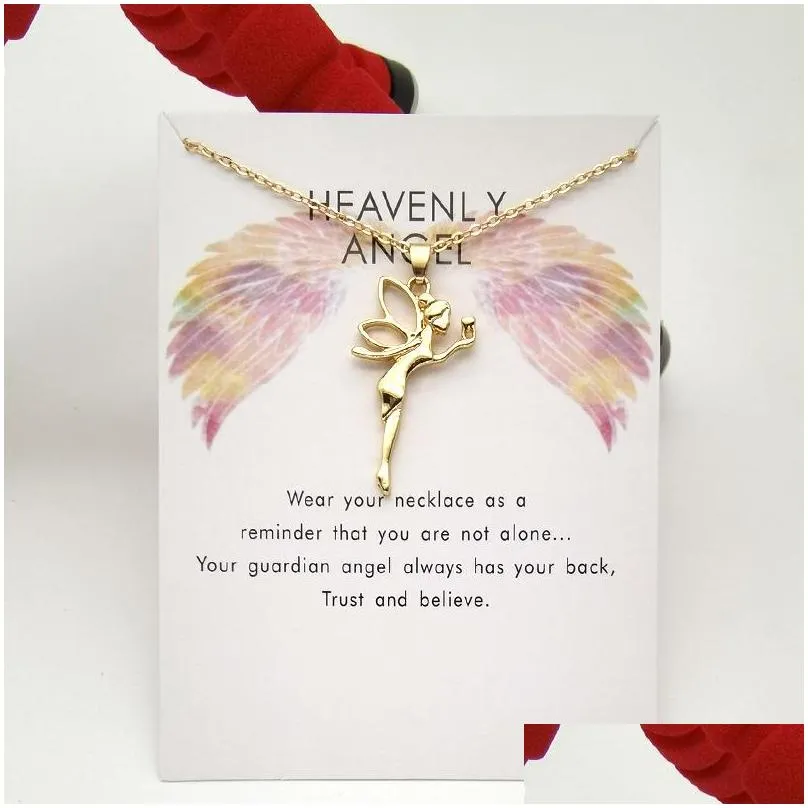 Ciondolo angelo celeste con carta in lega per donna Moda Consegna a domicilio Gioielli Collane Pendenti Dhkhx_voghion.com
