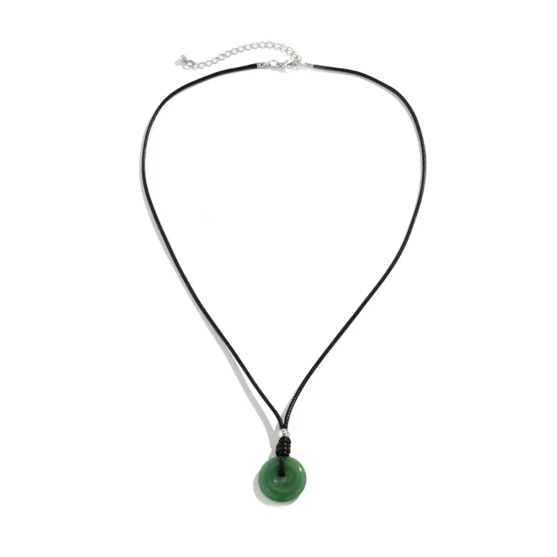 Colliers pendentifs Collier en verre vintage Ligne de cire noire Chaîne ras du cou Bijoux simples Fête Mariage Cadeau d'anniversaire pour_voghion.com