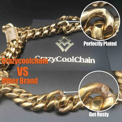 Chains 12mm Gold 5-Layer Plated Premium Durable Cuban Bracelet(Lobster Clasp)_voghion.com