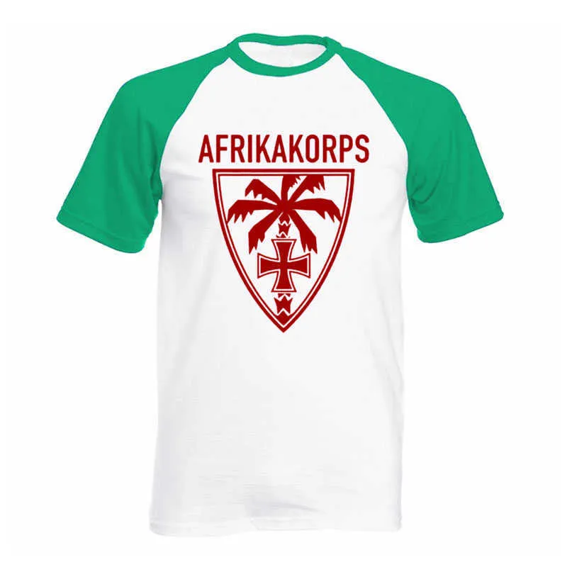 est T Shirts Férfi Maglietta Afrika Korps Palm Wehrht Deutschen Heeres Gruppe Dak raglan rövid ujjú póló 210706_voghion.com