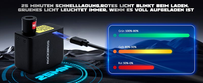 ROCKBROS Elektrikli Bisiklet 100PSI Tam Otomatik Presta & Schrader Pompası_voghion.com