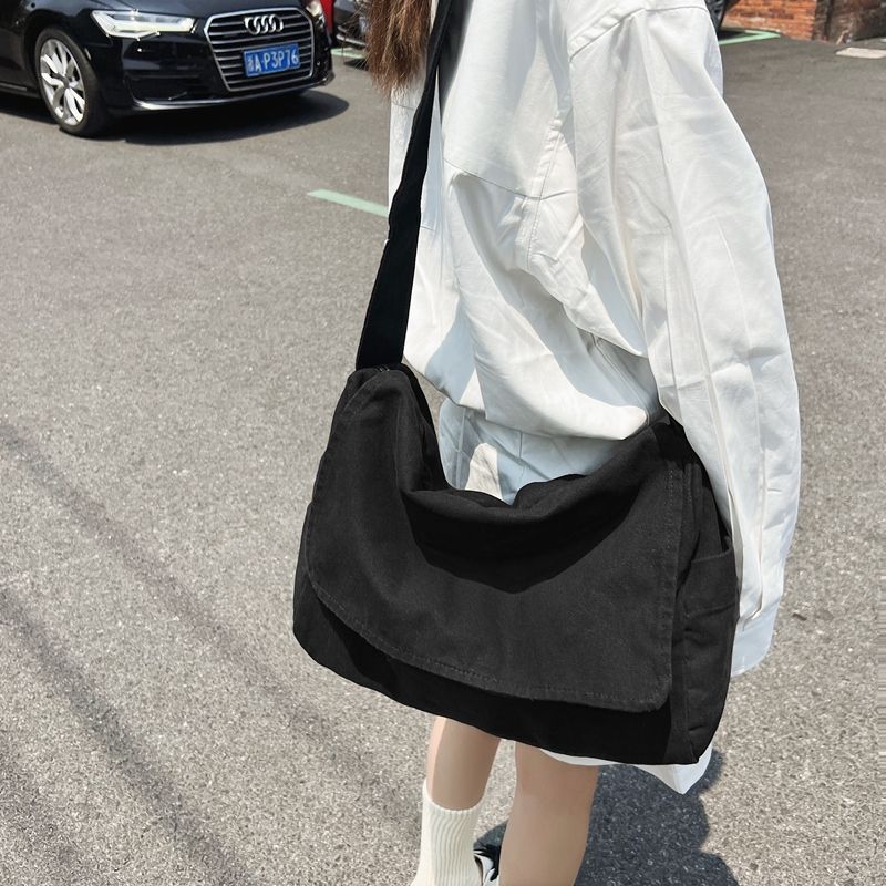 Damen Messenger Vintage Toile Adolescent Schultertasche Tragetaschen Casual Handtasche Sac À Bandoulière_voghion.com
