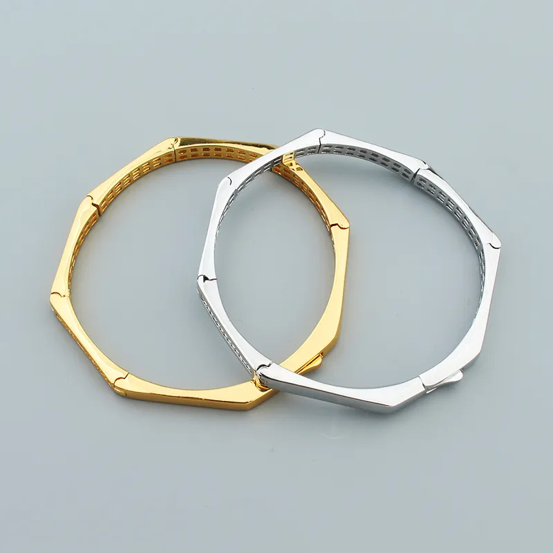 bamboo gold sliver Leopard Diamond Bangle bracelets chain Love Designer for women men open couple fashion designer_voghion.com