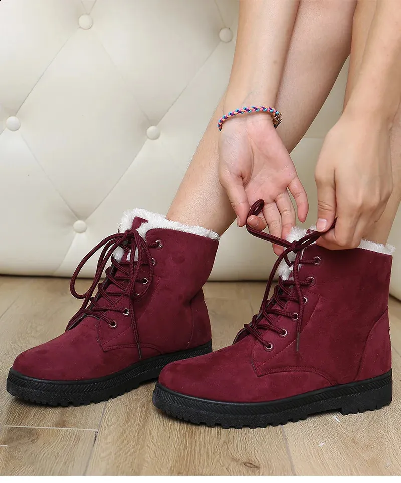 Botas de nieve mujer estilo coreano tendencia invierno_voghion.com