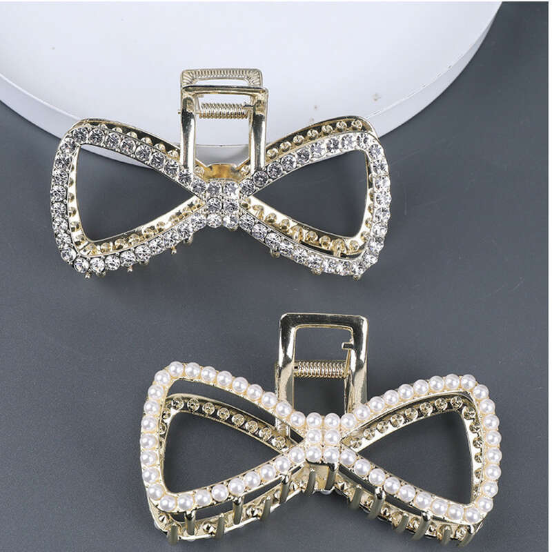 Semplice perla grande volume, stile elegante e di alta qualità, fermaglio a forma di squalo, fermaglio per capelli sulla parte posteriore della testa, estate da donna_voghion.com