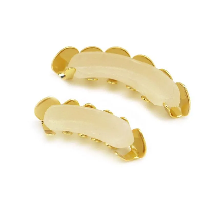 Grillz, Dentalgrills, modischer Hip-Hop-Rapper, echtes Gold, silberbeschichtetes Zahngrillz-Set für Männer und Frauen, Bling, hohe Qualität_voghion.com