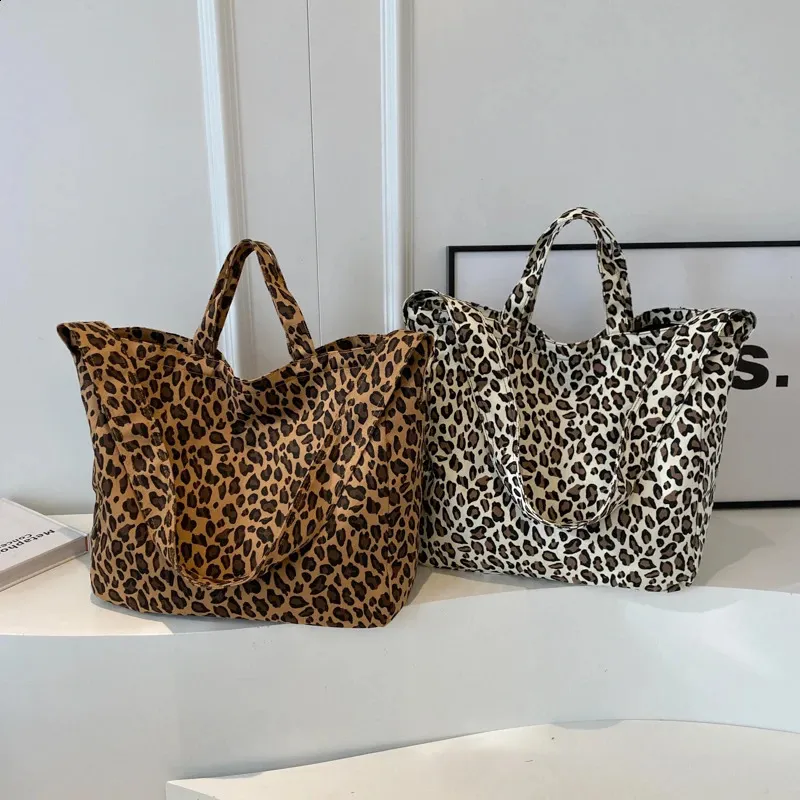 LEFTSIDE Leopard 2024 Borsa a tracolla grande alla moda coreana per donna Borsa da viaggio Borsa a tracolla per la spesa_voghion.com