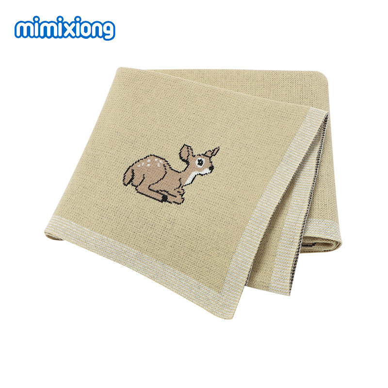 Mother & Kids ins hot sale spring and summer new cute deer jacquard baby blanket baby stroller cover_voghion.com