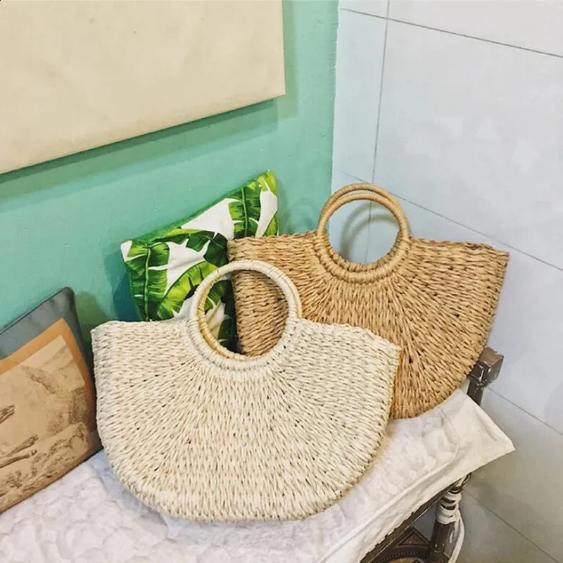 Ydlns Fashion MOON Straw Handbags Summer Beach Rattan Bag Handmade Vintage Woven Handbag For Women bolsa femme 240809_voghion.com