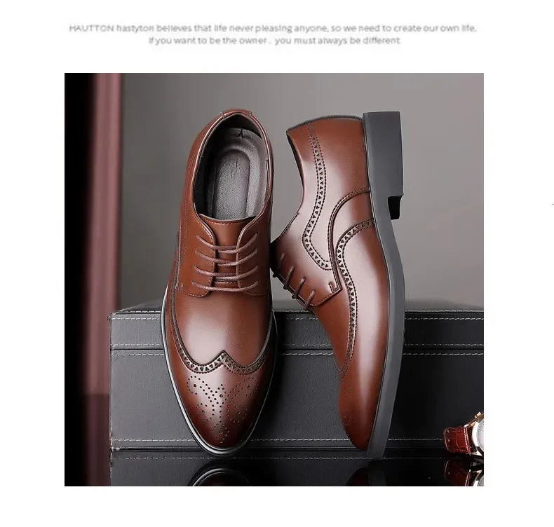 Formale Oxford-Schuhe aus echtem Leder für Herren Brogue-Schuhe Sapato Social Mascuo Chaussures Hommes Pointu 240607_voghion.com