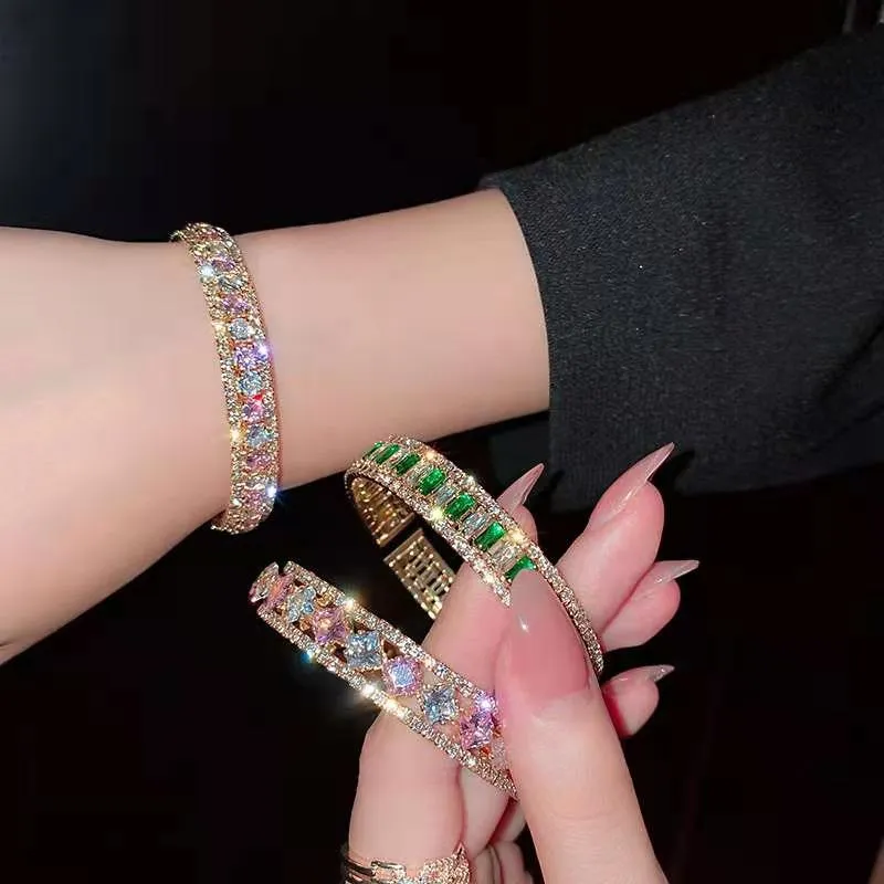 Bracciale alla caviglia con maglie cubane a goccia di petrolio alla moda, orecchini multi colore spessi, collana a catena smaltata_voghion.com