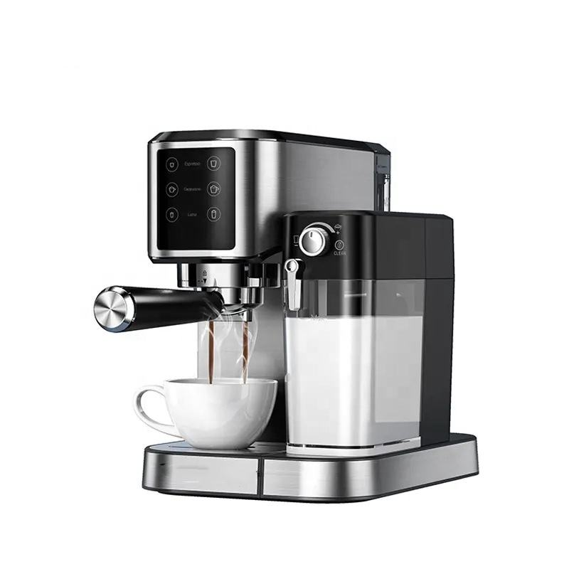 PSCM5120 Cafetera espresso semiautomática de 1350 W, 20 bares (ULKA), bomba de alta presión, tanque de agua de 1,8 l, botón táctil electrónico, martillo para polvo de 51 mm