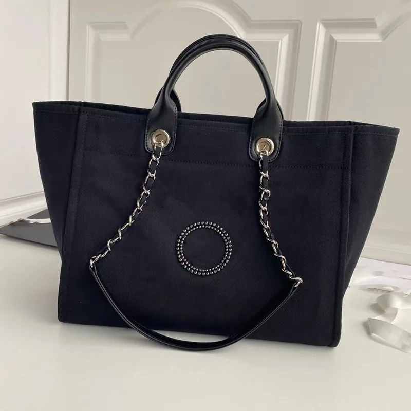 Designer-Tasche aus Segeltuch mit Perlengriff | Klassische Modehandtasche 2024_voghion.com