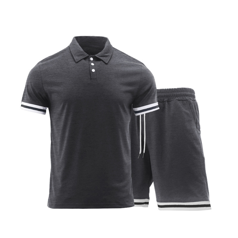 2024Cross-border Summer European And American Lapel Collar Short-sleeved Shorts Two-piece Set Sports And Leisure Men's Suit_voghion.com