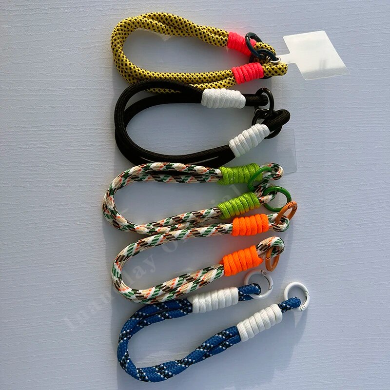 Lanyard corto classico alla moda semplice con cordino colorato misto con carta trasparente anti-smarrimento per iPhone Android Cellulare_voghion.com