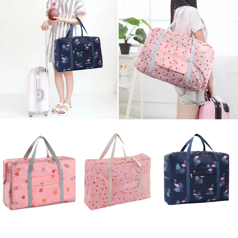 2023 neue Nylon Faltbare Unisex Große Kapazität Tasche Lage Frauen Wasserdichte Handtaschen Männer Reisetaschen_voghion.com