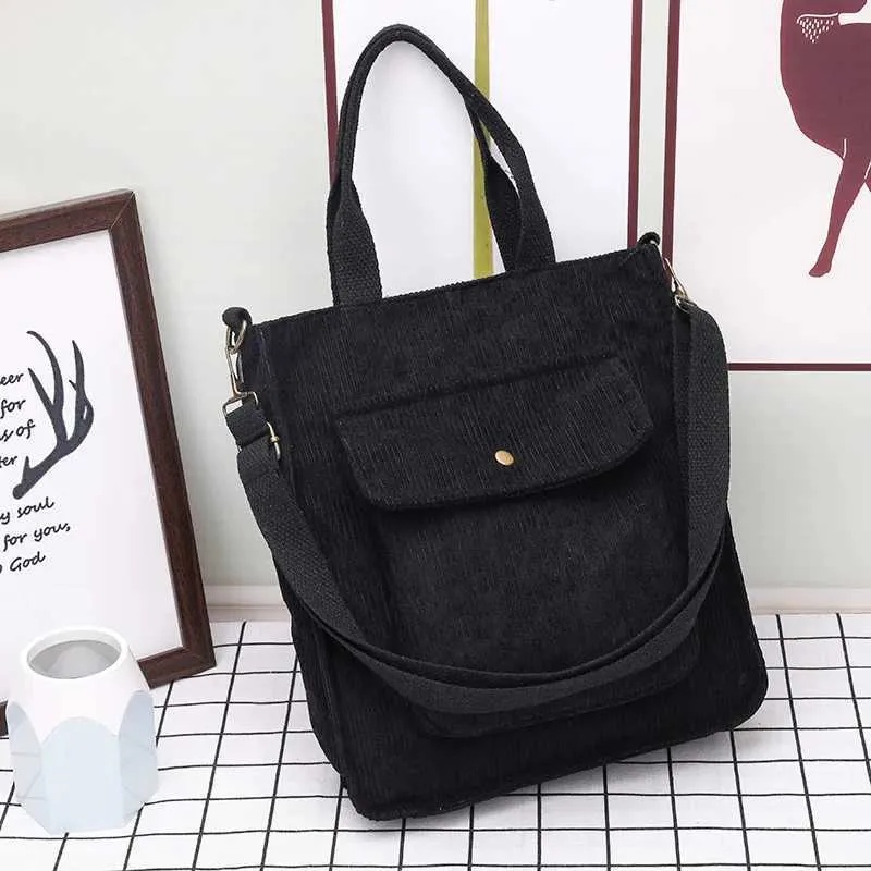 Corduroy Shopper Tasche Für Damen Designer Schultertasche Studentin_voghion.com