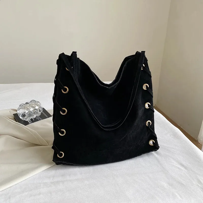 Ladies Handbags Brown Bags Tote Suede Leather Shoulder Women Top Handle Bag Female Sac A Main 240924_voghion.com