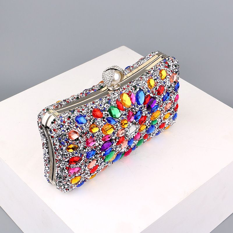 Sac de soirée polyvalent pour banquet de mode féminine avec incrustations de diamants populaires_voghion.com