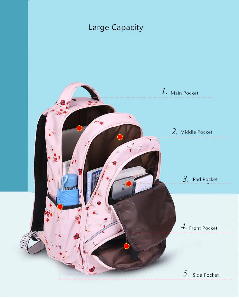 Kids Waterproof For Girls School Bags Children Backpacks Schoolbag Cute Ballon Printing Laptop Backpack_voghion.com