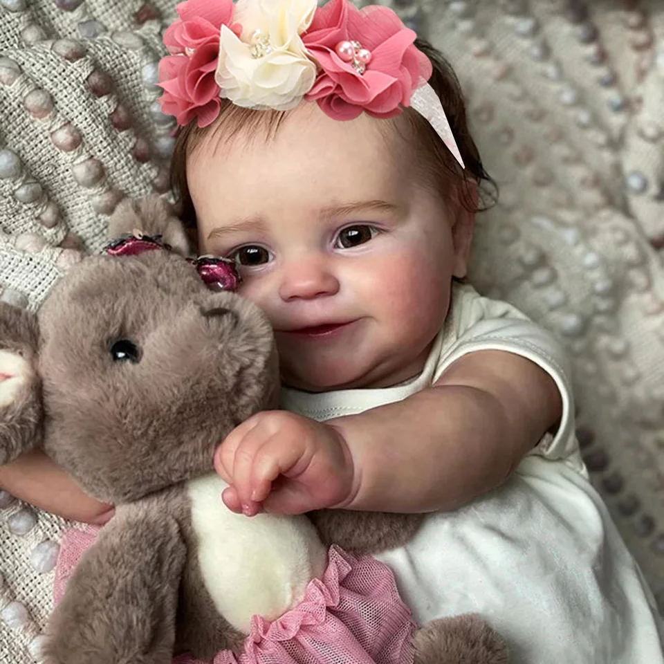 Maddie Vollsilikon-Vinylpuppe 20 Zoll Mädchen bemalte Neugeborenenpuppe mit verwurzeltem Haar als Weihnachtsgeschenk für Kinder Muñecas Reborn_voghion.com