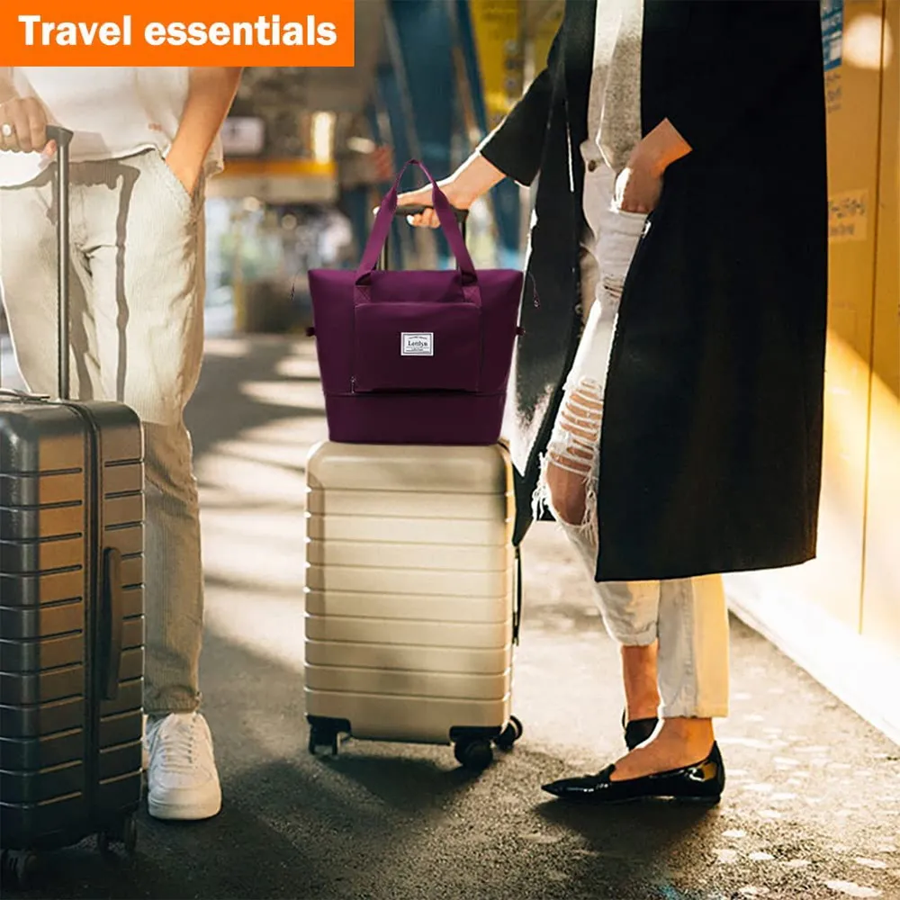 Shoulder Travel Bag Lage Organizer Large Capacity Foldable Duffle Handbags Women Training Gym Yoga Camping Daily Storage_voghion.com