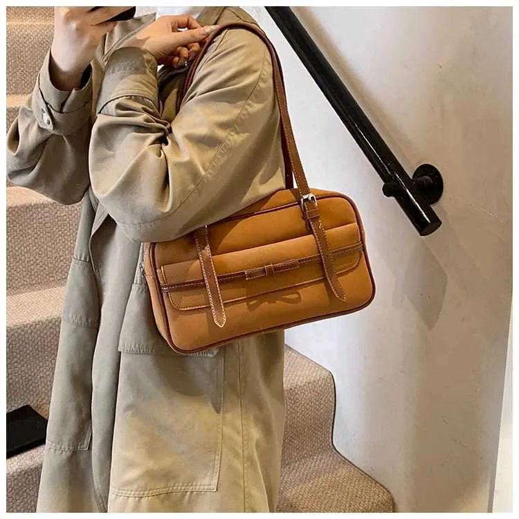 Damen Umhängetasche aus mattiertem Leder mit großer Kapazität, für den täglichen Gebrauch, Umhängetasche mit Griff, Tragetasche, weiche Unterarmtasche_voghion.com