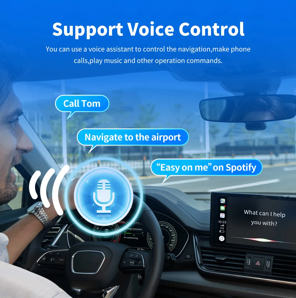 2-in-1 kabelloser CarPlay- und Android-Auto-Adapter, Kfz-Dongle mit automatischer Verbindung, Plug & Play für iPhone und Android-Geräte (werkseitig verkabelt)._voghion.com