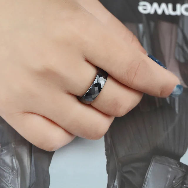 2025 New Arrivals Kolmnsta New White Ceramic Rings for Women Men 4/6mm Hand Cut Fashion Ring For Female Unique Design Jewelry Wedding Band_voghion.com