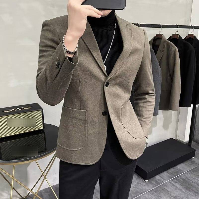 Men's Slim Fit Wool Blend Blazer Jacket For Smart Casual Style_voghion.com
