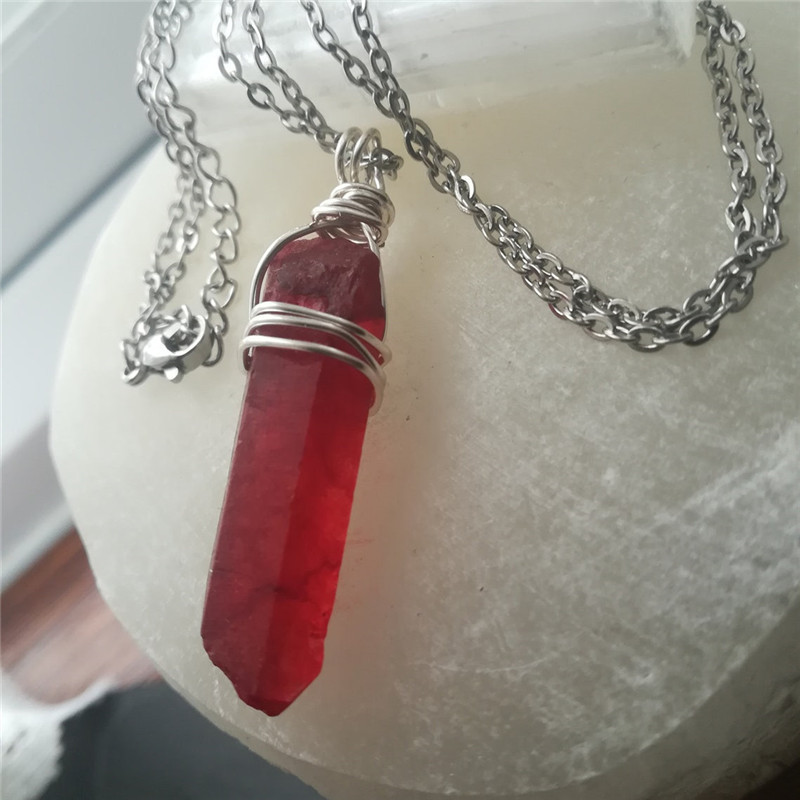 Bohemian Red Crystal Pendant Necklace For Women Elegant Style_voghion.com