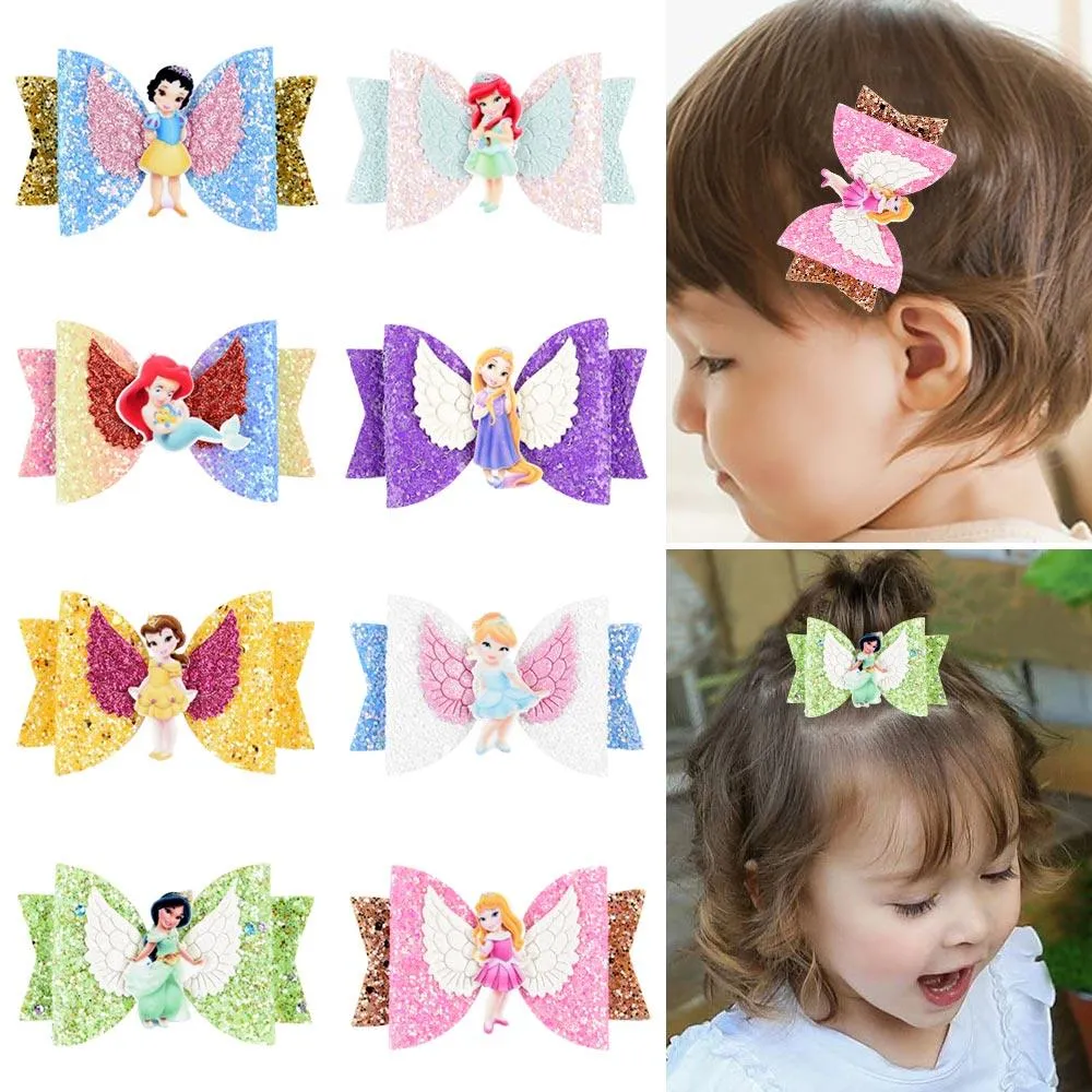 8 Pcs/Lot Princess Hairgrips Glitter Bows With Dance Party Bow Clip Girls Hair Accessories Unicorn Christmas Gift_voghion.com