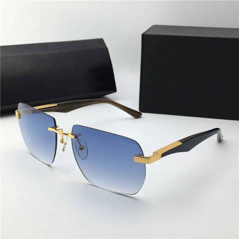 Nuovi occhiali da sole da uomo di design popolari The Artist II montatura in metallo poligonale senza montatura occhiali da vista alla moda stile vintage di alta qualità_voghion.com