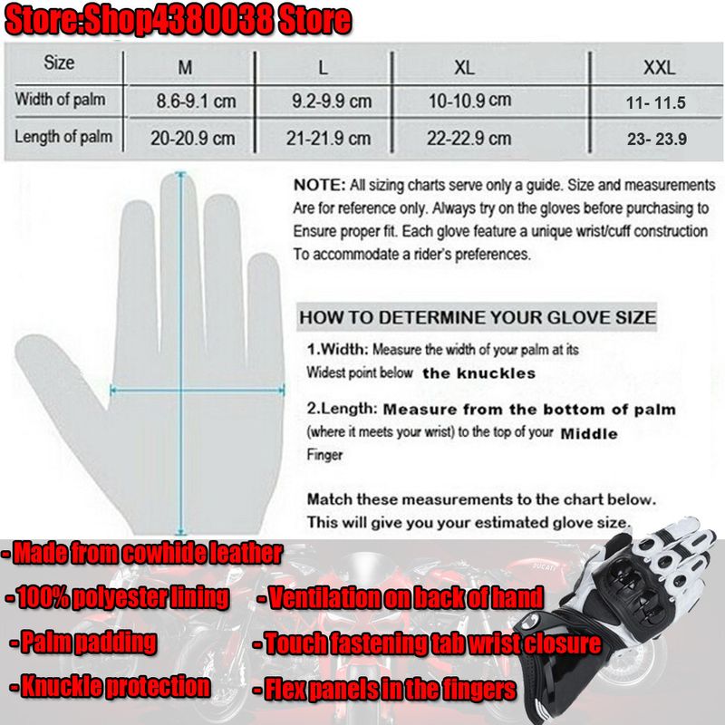 Guantes de cuero para motocicleta Furygan AFS6 de fibra de carbono para carreras, anticaídas, transpirables y antideslizantes, cortos._voghion.com