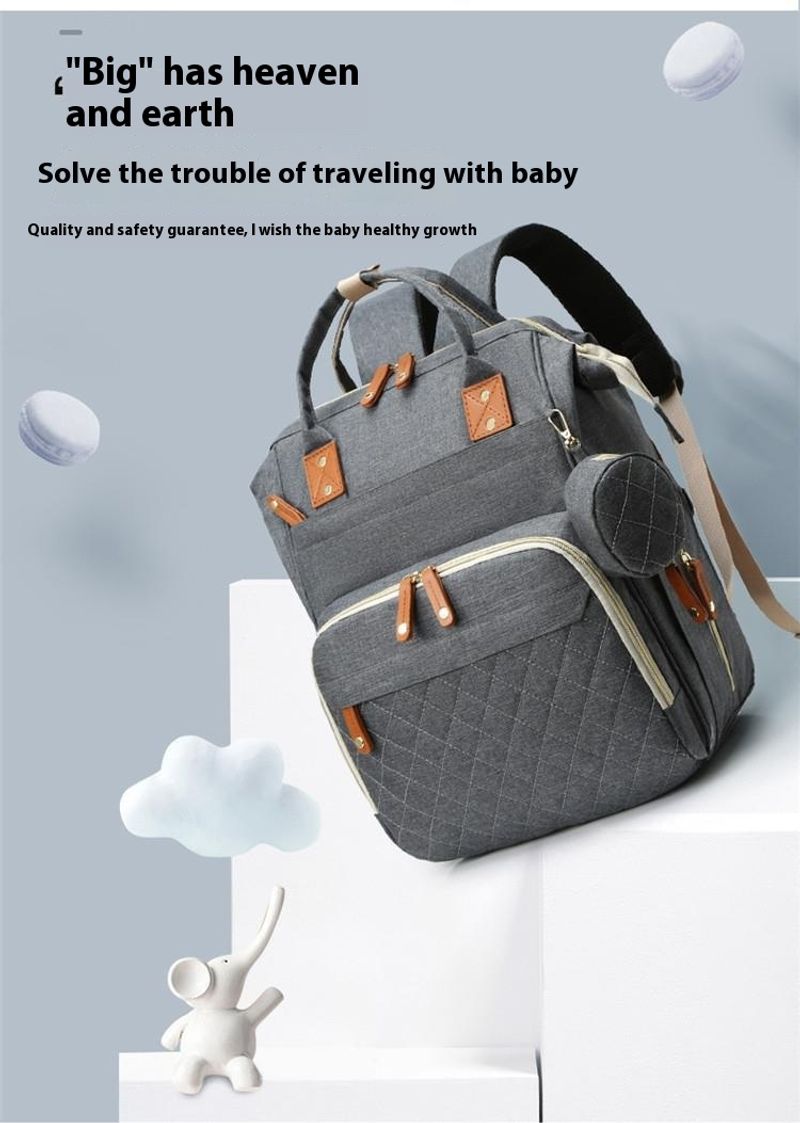Neue tragbare Wickeltasche für Mutter und Baby mit großem Fassungsvermögen, kann als Umhängetasche bedruckt werden_voghion.com