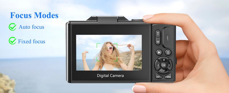 For Photography, WiFi 64MP 4K Vlogging F 3" 180° Flip Screen 18X Digital Zoom Compact Vlog Travel Camera With 32GB TF_voghion.com