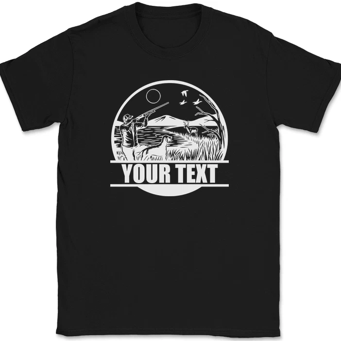 Personalisiertes Jagd T-shirt Mit Eigenem Text Für Damen Und Herren_voghion.com