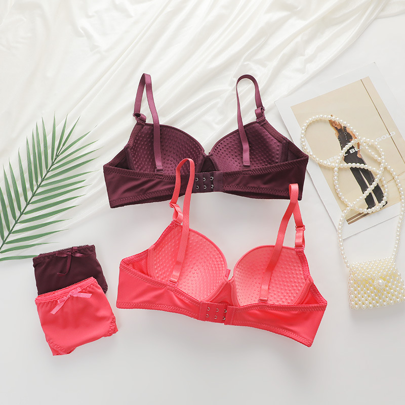 Completo intimo sexy da donna, smontato, con doppia tracolla, anello in acciaio, arricciato, coppa sottile, intimo da donna giovane_voghion.com