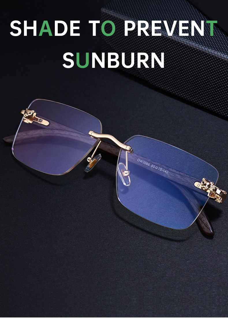 Vintage Square Rimless Sunglasses Men  Brand Fashion Frameless Sun Glasses For Male Anti Blue Light Eyeglasses UV400_voghion.com