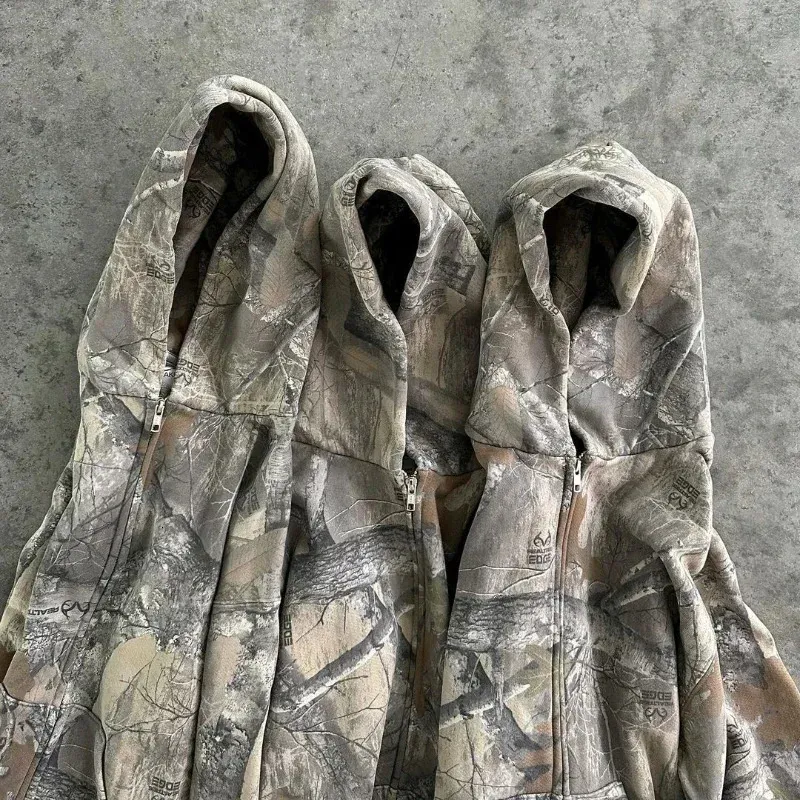 Y 2kHip Hop Street Clothing Zipper Women Camo Pattern Hoodie Y2K Haruku Men and Sports Shirt Fashion Casual Top_voghion.com