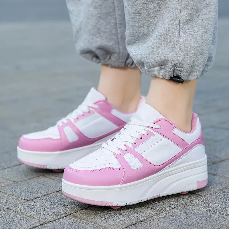 Athletic Roller Skate Kids Snickers With Wheels Children Rollerskates Fashion Outdoor Sports Shoes Girls Boys 231122_voghion.com