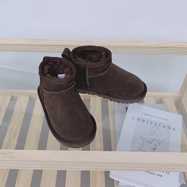 Disainer Lastejalats Tüdruk Poiss Ultra Mini Tazz Baby Talvine Väikelaps Soe pahkluu Lumekarusnahasaabas Laps Tasman Lamedad Sussid_voghion.com