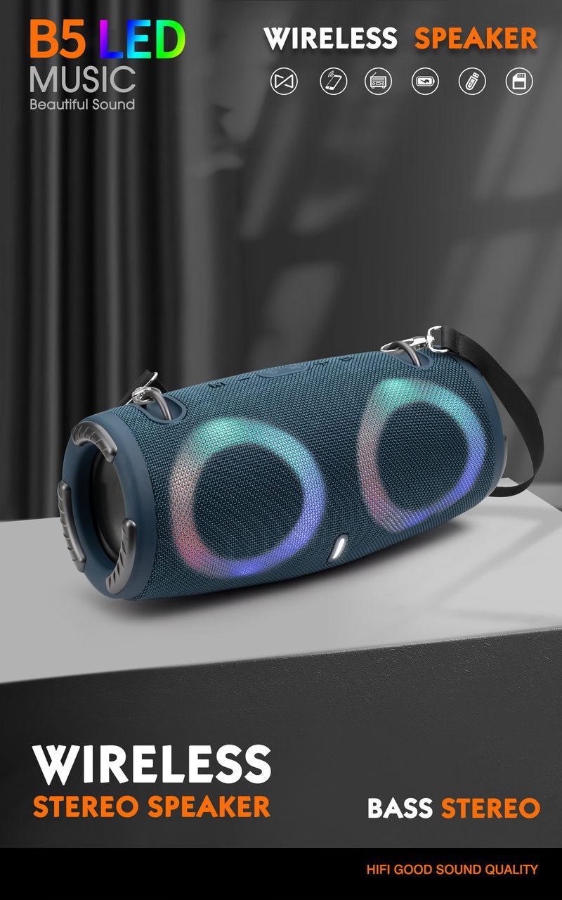 Difuzor Bluetooth MINI-XTREME3RGB cu tobă de război portabilă cu lumină de ambianță rece, potrivită pentru activități în aer liber de petrecere_voghion.com