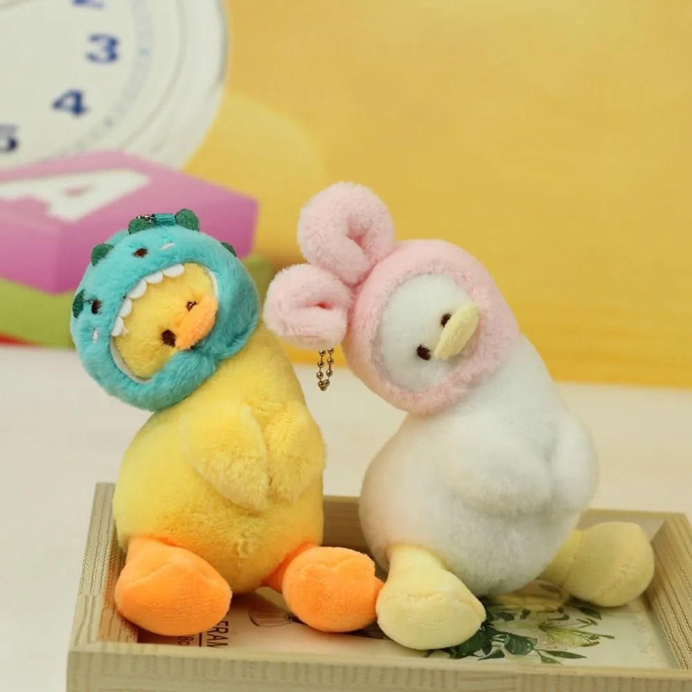 Fashion Stuffed Plush Cartoon Yellow Keychain Animals Soft Duck Creative Cute School Bag Pendant_voghion.com