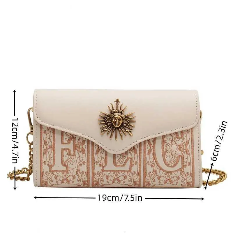Korean Version Of Niche Design Embroidered Chain Womens Shoulder Crossbody Bag New Fashionable And Stylish Texture_voghion.com