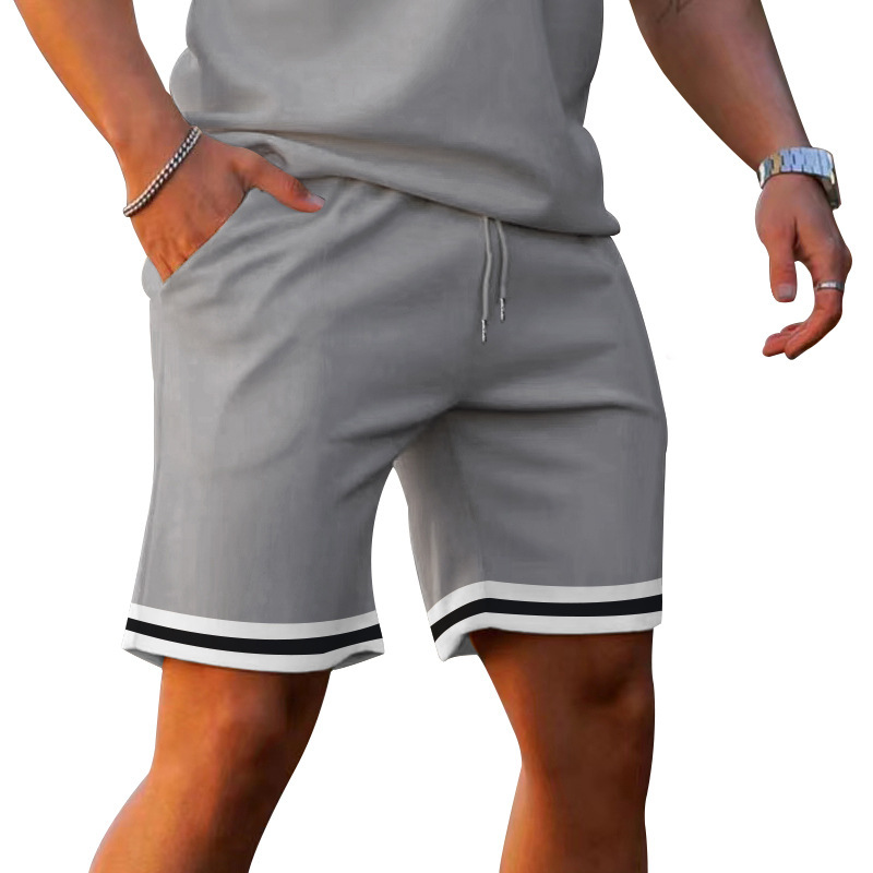 Herrenbekleidung Sommer Revers Kurzarm Shorts Zweiteiliger Sportanzug für Herren_voghion.com