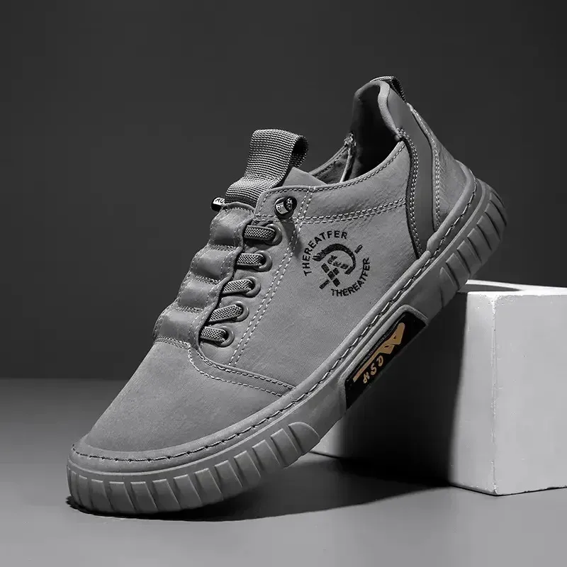 Baskets noires décontractées et respirantes pour hommes, chaussures de conduite, de marche, de tennis, de skate, plates, Zapatillas Hombre 240617_voghion.com