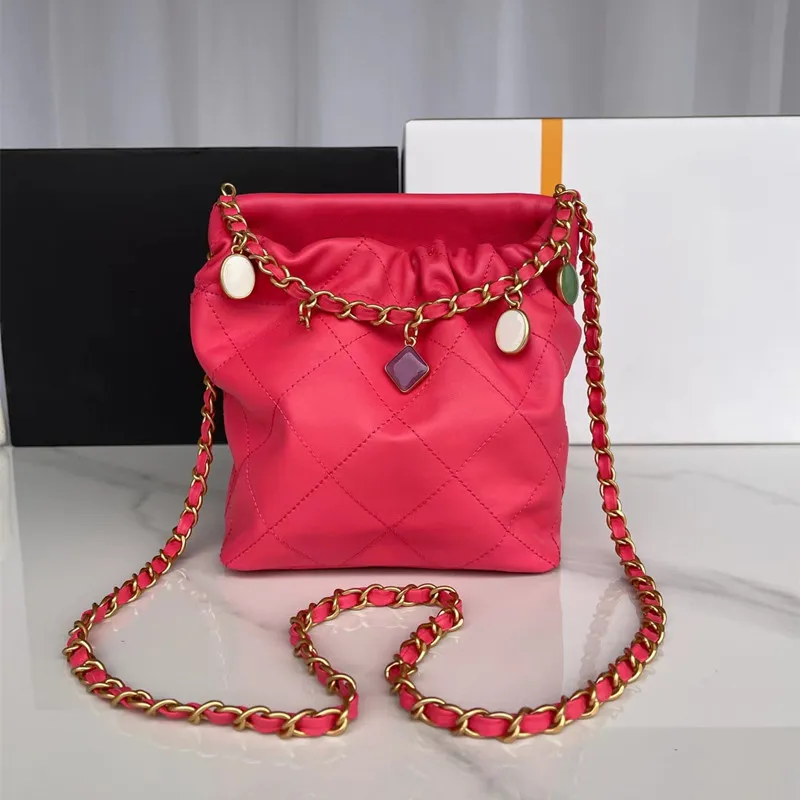 Borse originali per donna - Mini borsa a tracolla, borsa a secchiello portatile in morbida pelle, design classico alla moda_voghion.com